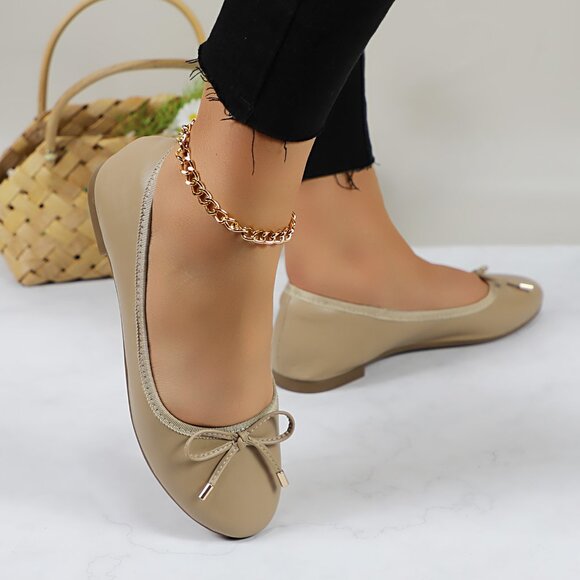 Women's Cushioned Insole Classic Bow Tie Ballerina Flat - Picture 5 of 10